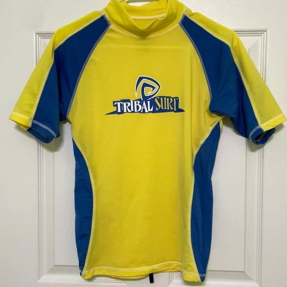 Sunspecs Boy's Rash Guard Tribal Surf Swim Shirt Bright Yellow Easy to See